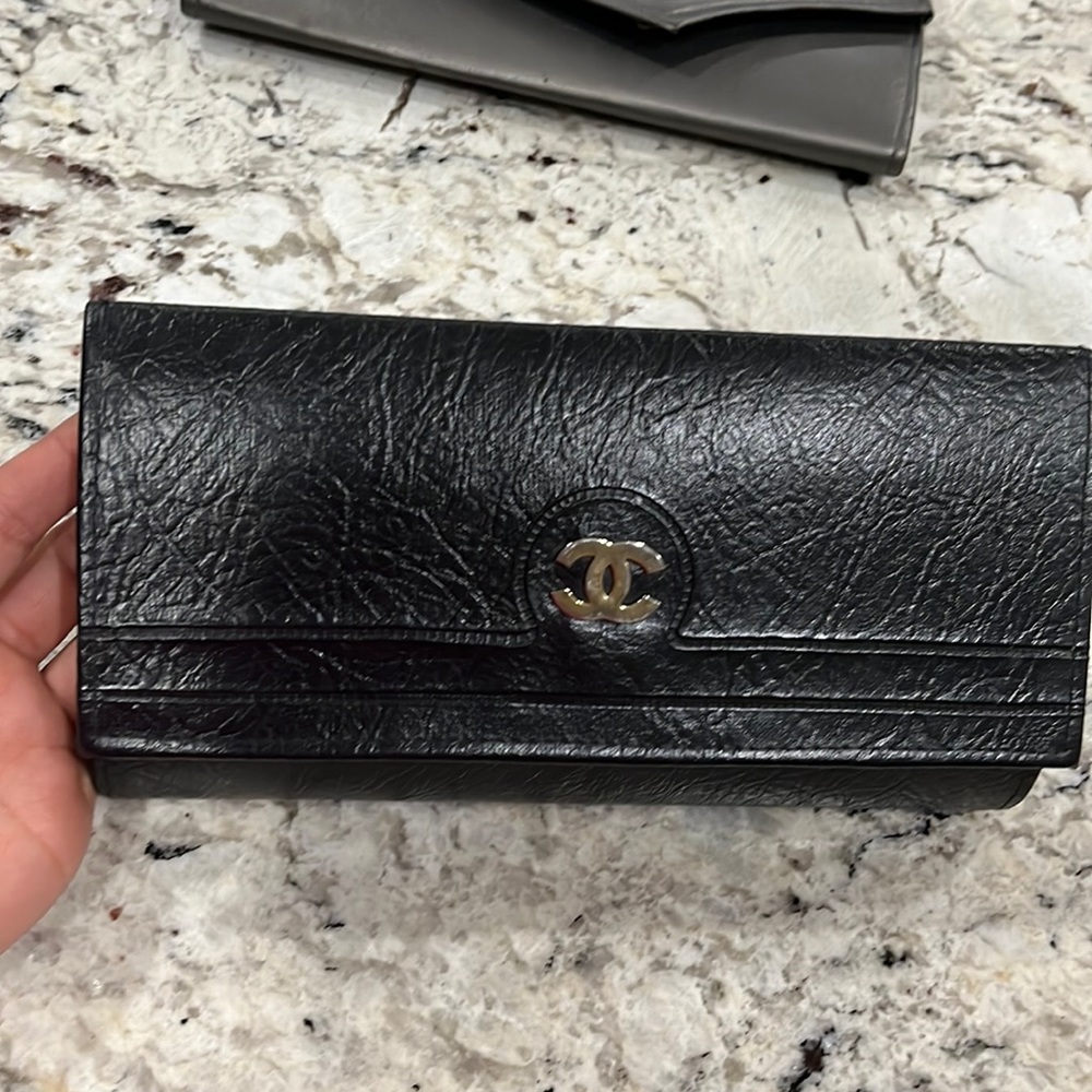 Fun black clutch with Cs